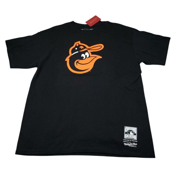 Baltimore Orioles Mitchell & Ness Cooperstown Collection Black Logo T-Shirt XL - Picture 1 of 6